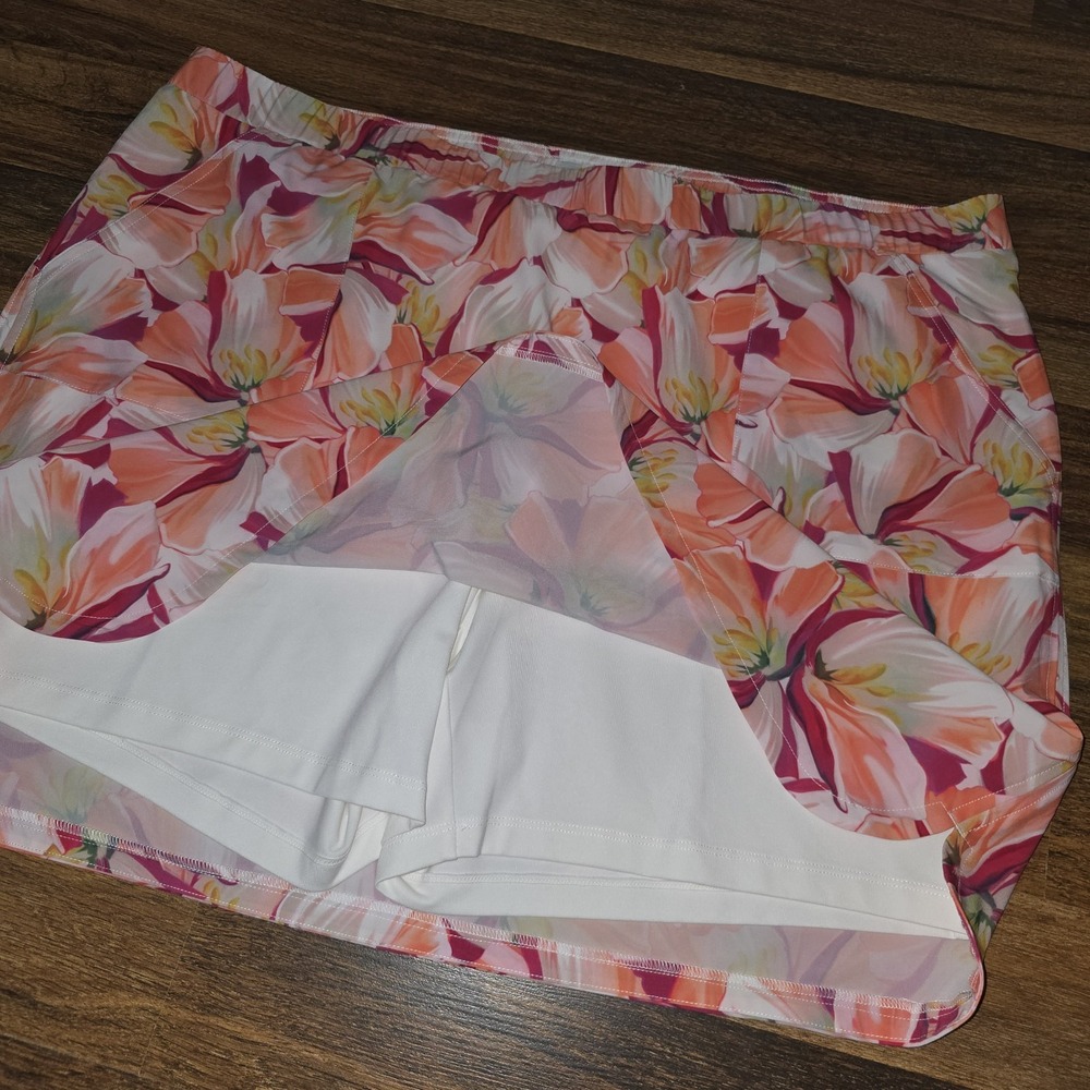 Chicos Skort Size 4 20 XXL Pull-On Inner Shorts Floral Pockets Golf Pickleball - Picture 4 of 8